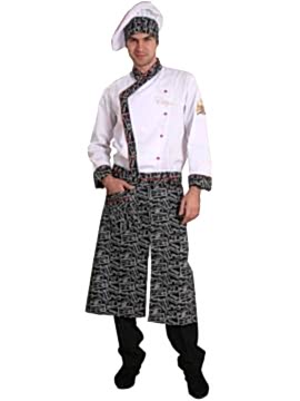 Костюм шеф-повара мужской: китель КП-11-5, брюки БРМ-2-1, фартук Ф-30-2, головной убор колпак ГУ-23-2