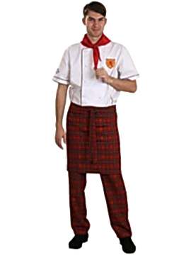 Костюм поварской мужской: китель КП-26-1, брюки БРМ-1-1, фартук Ф-13, Косынка шейная КС-1