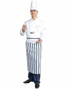 Костюм шеф-повара мужской: китель КП-11-3, брюки БРМ-1-1, головной убор колпак ГУ-16, фартук Ф-27