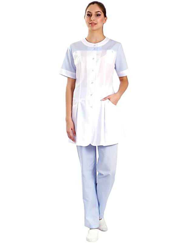 Халат медицинский женский для медсестры укороченный ХЖУ-15-2